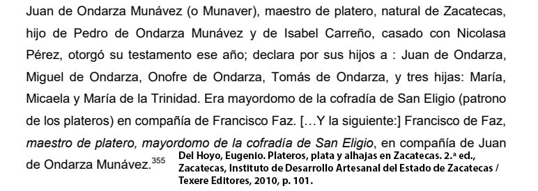 Documento que vincula a Miguel de Ondarza con Pedro de Ondarza Munávez